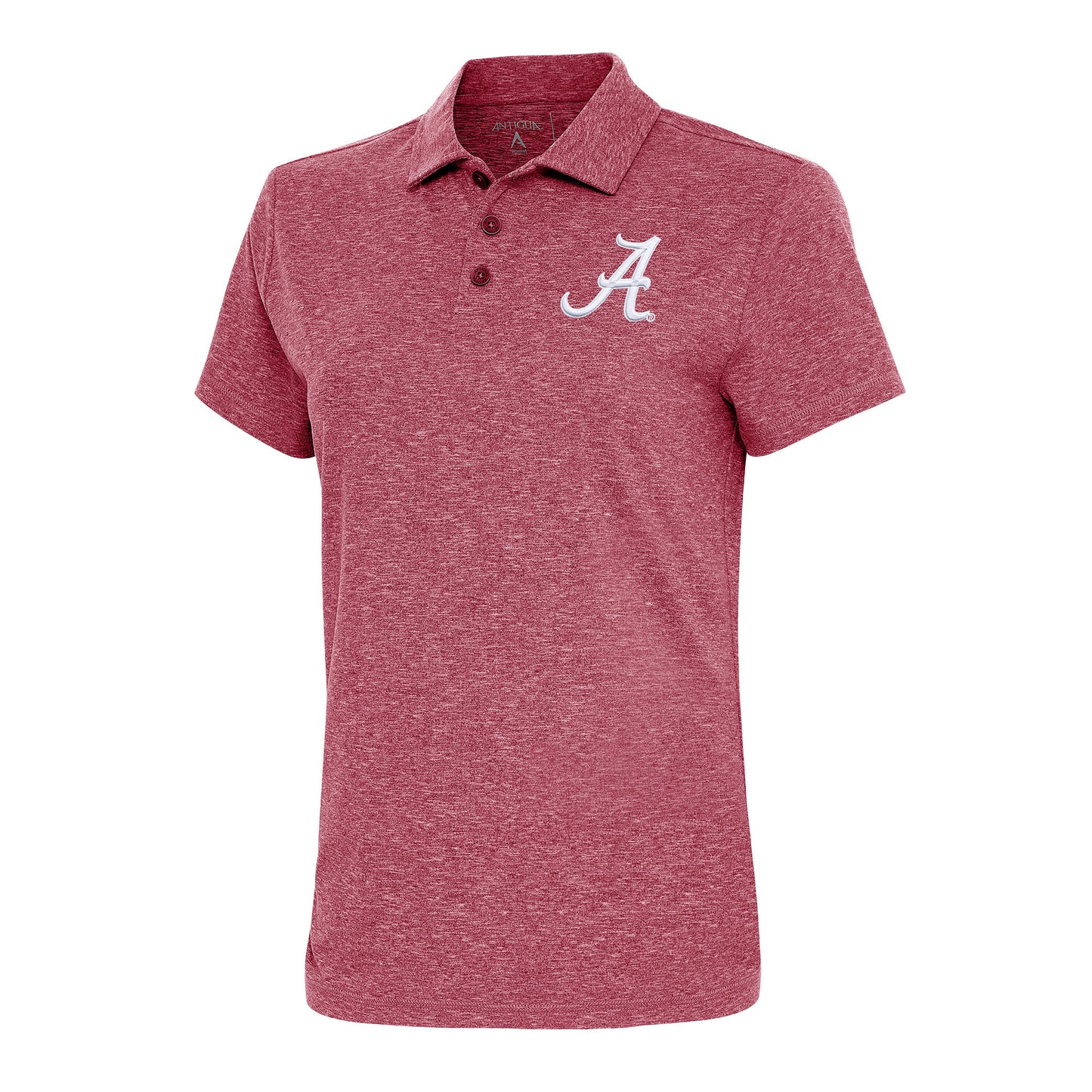 Women's Antigua Heather Crimson Alabama Crimson Tide Motivated Polo