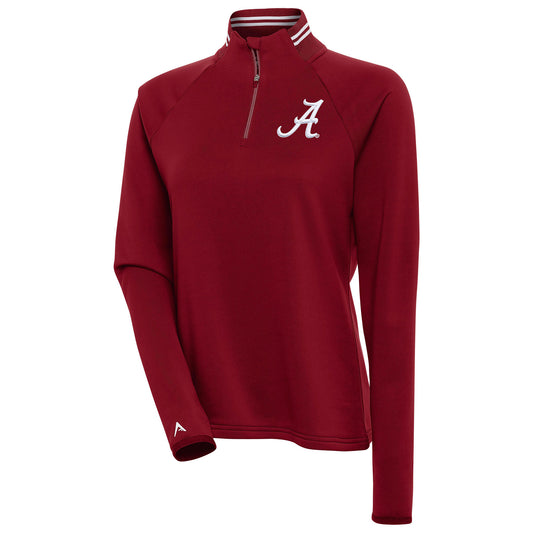 Women's Antigua  Crimson Alabama Crimson Tide Milo Quarter-Zip Pullover Top