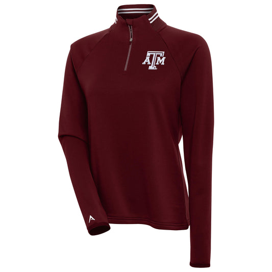 Women's Antigua  Maroon Texas A&M Aggies Milo Quarter-Zip Pullover Top