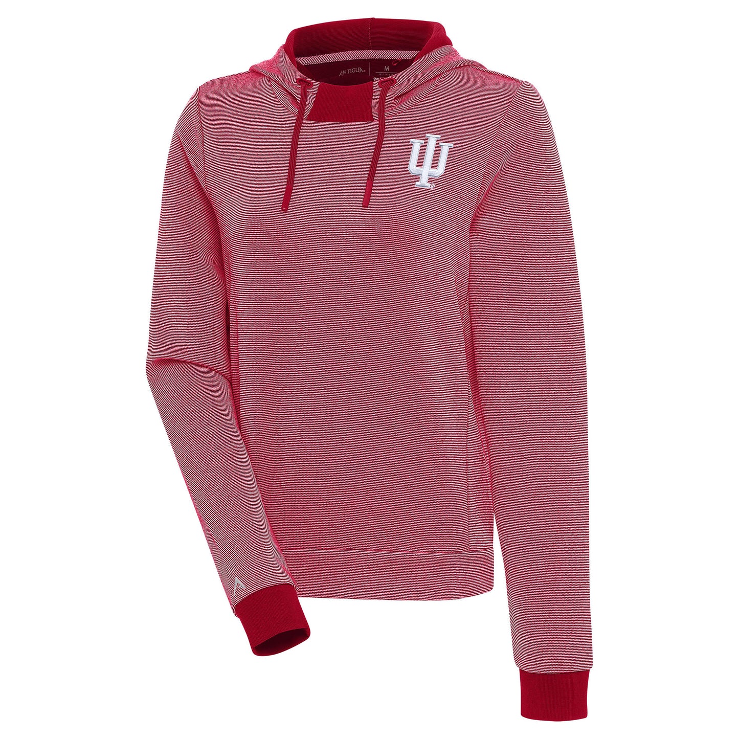 Women's Antigua Crimson/White Indiana Hoosiers Axe Bunker Tri-Blend Pullover Hoodie