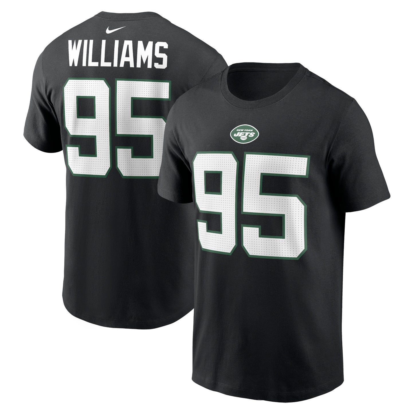 Men's Nike Quinnen Williams Black New York Jets Player Name & Number T-Shirt
