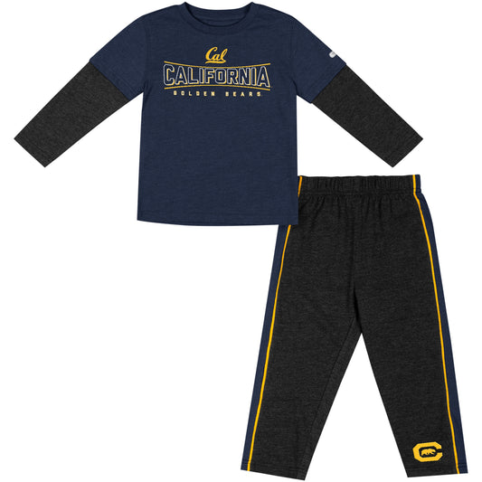 Toddler Colosseum Navy/Black Cal Bears Long Sleeve T-Shirt & Pants Set