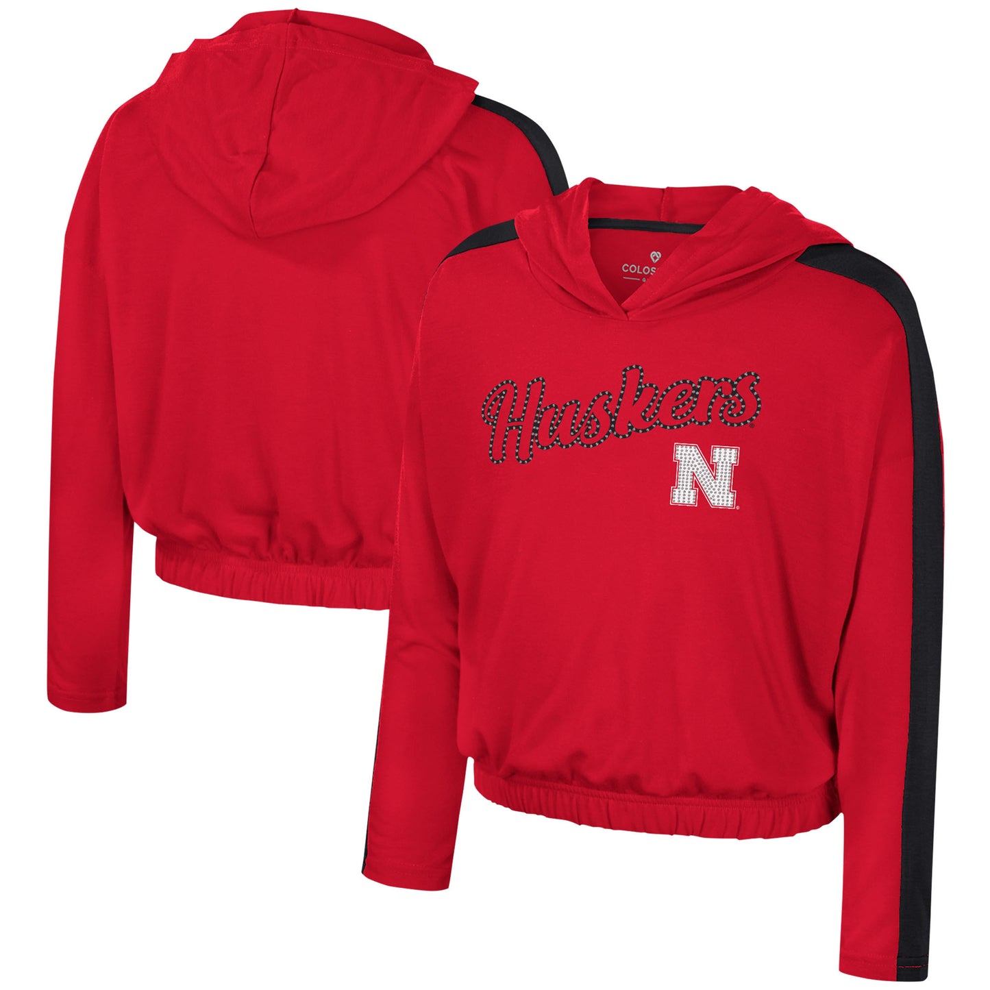 Girls Youth Colosseum Scarlet Nebraska Huskers Illumination Long Sleeve Hoodie T-Shirt