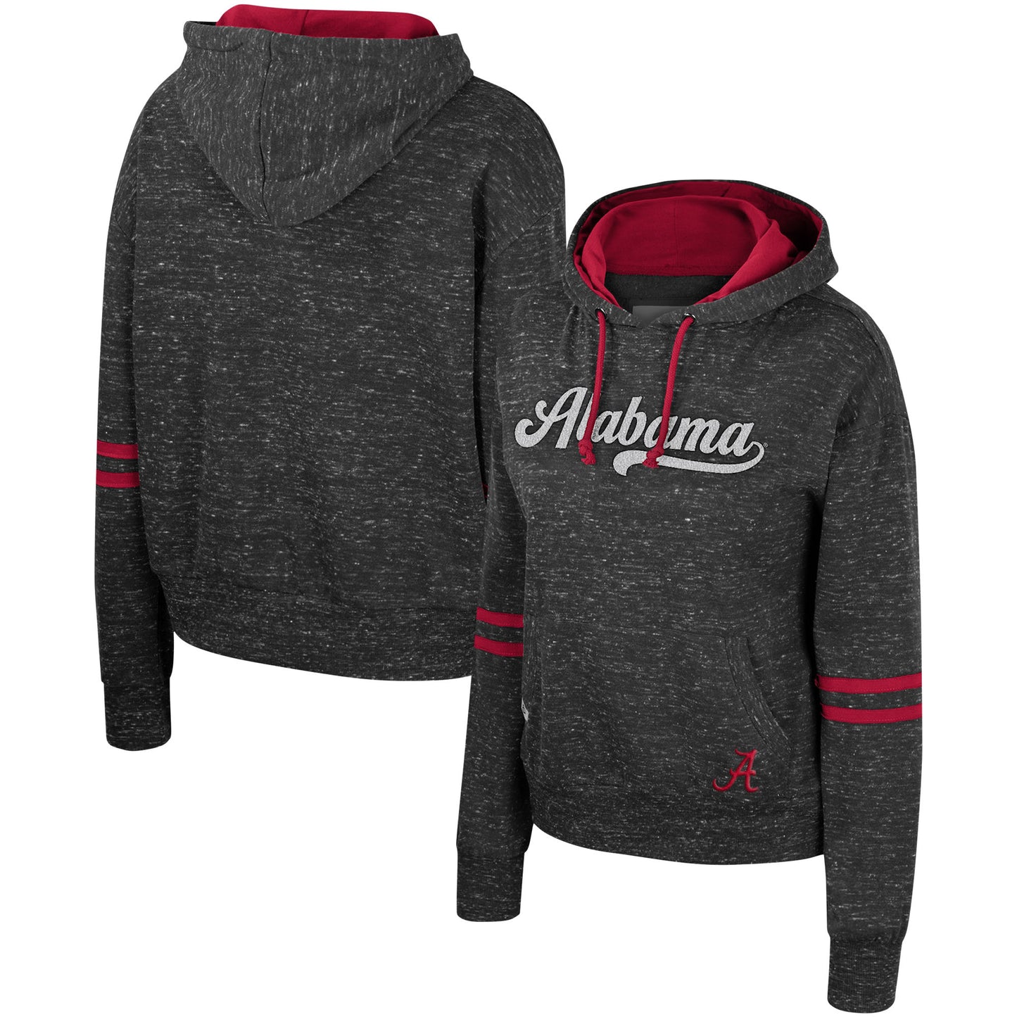 Women's Colosseum  Charcoal Alabama Crimson Tide Catherine Speckle Pullover Hoodie