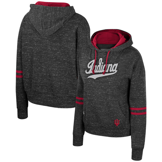 Women's Colosseum  Charcoal Indiana Hoosiers Catherine Speckle Pullover Hoodie