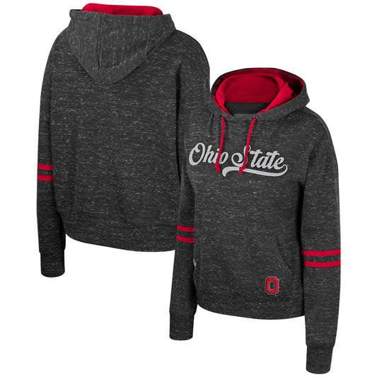 Women's Colosseum  Charcoal Ohio State Buckeyes Catherine Speckle Pullover Hoodie