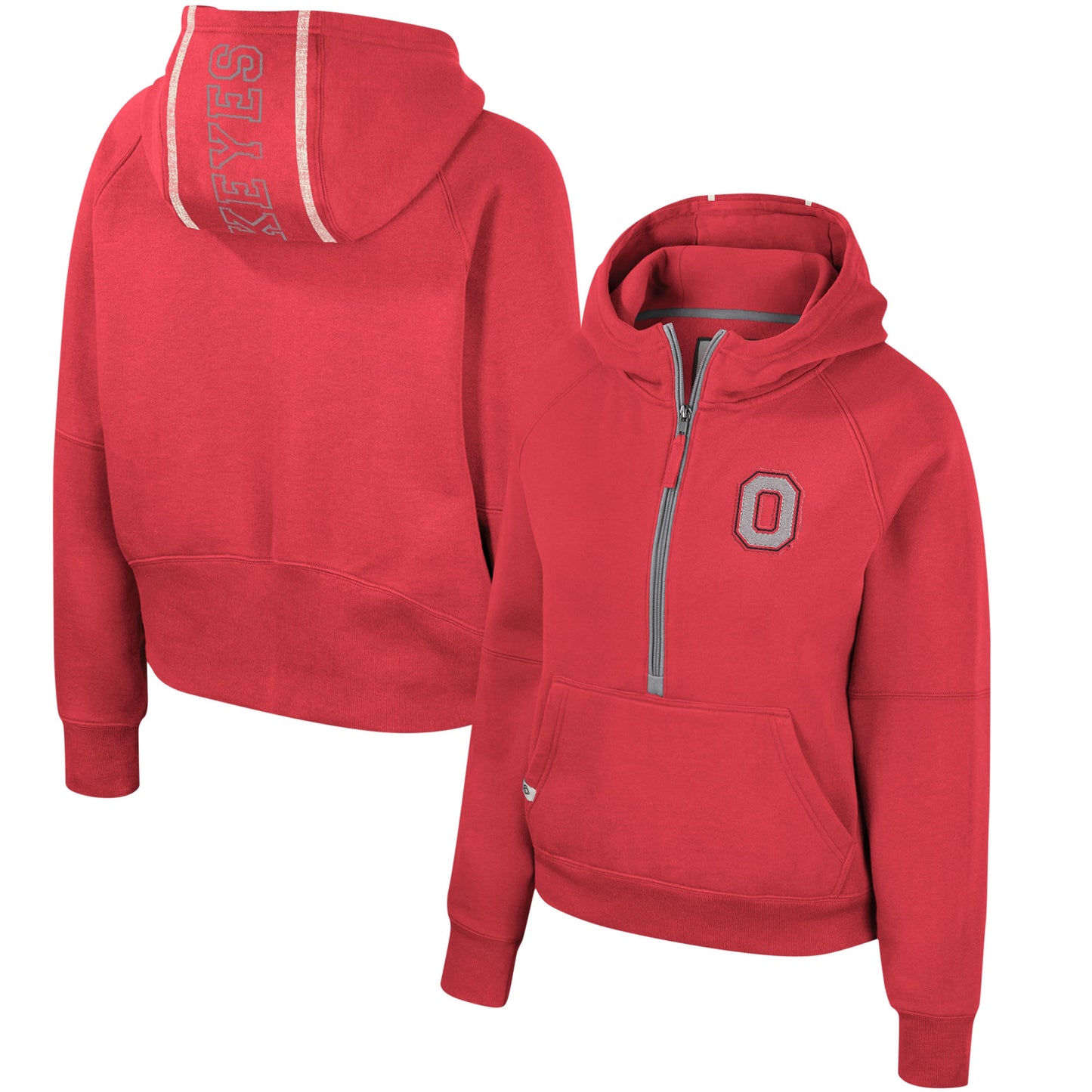 Women's Colosseum Scarlet Ohio State Buckeyes Margo Raglan Half-Zip Hoodie