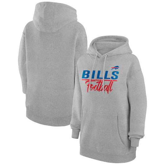 Women's G-III 4Her by Carl Banks  Heather Gray Buffalo Bills Graphic Fleece Pullover Hoodie