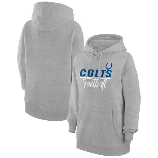 Women's G-III 4Her by Carl Banks  Heather Gray Indianapolis Colts Graphic Fleece Pullover Hoodie