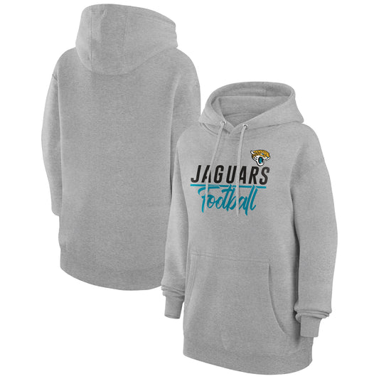 Women's G-III 4Her by Carl Banks  Heather Gray Jacksonville Jaguars Graphic Fleece Pullover Hoodie