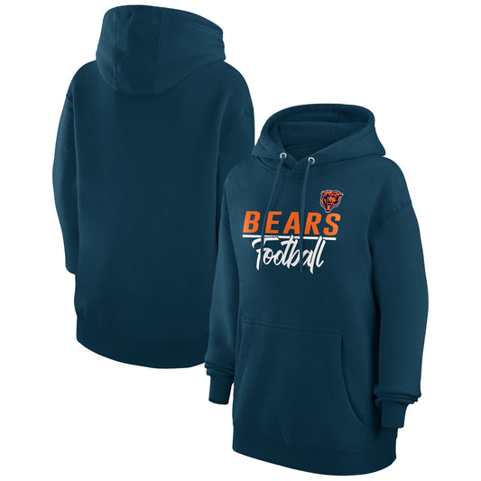 Women's G-III 4Her by Carl Banks  Navy Chicago Bears Graphic Fleece Pullover Hoodie