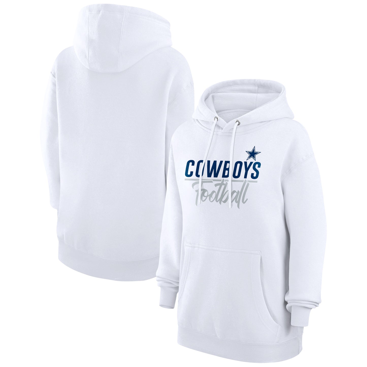 Women's G-III 4Her by Carl Banks  White Dallas Cowboys Graphic Fleece Pullover Hoodie