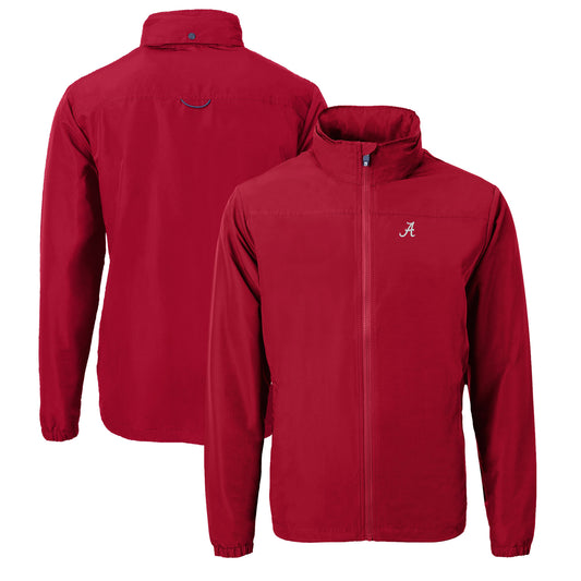 Men's Cutter & Buck Crimson Alabama Crimson Tide Charter Eco Recycled Full-Zip Jacket