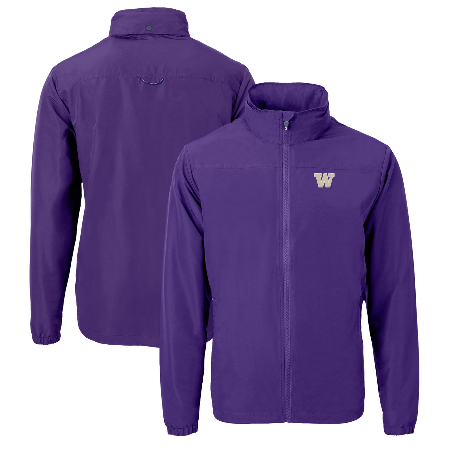 Men's Cutter & Buck Purple Washington Huskies Charter Eco Recycled Full-Zip Jacket