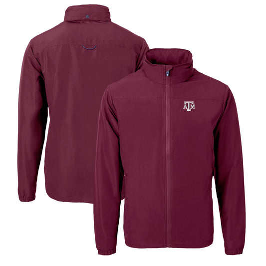 Men's Cutter & Buck Maroon Texas A&M Aggies Charter Eco Recycled Full-Zip Jacket