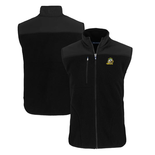 Men's Cutter & Buck  Black Oregon Ducks Cascade Eco Sherpa Fleece Full-Zip Vest