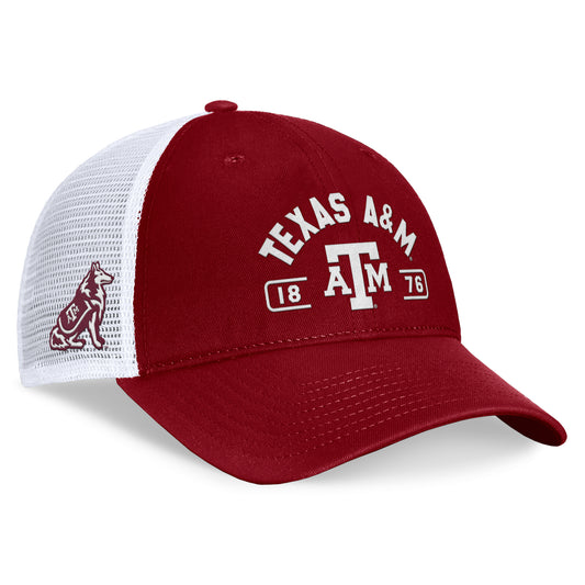 Men's Top of the World Maroon/White Texas A&M Aggies Free Kick Trucker Adjustable Hat