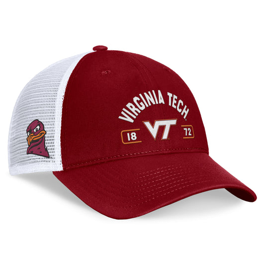 Men's Top of the World Maroon/White Virginia Tech Hokies Free Kick Trucker Adjustable Hat