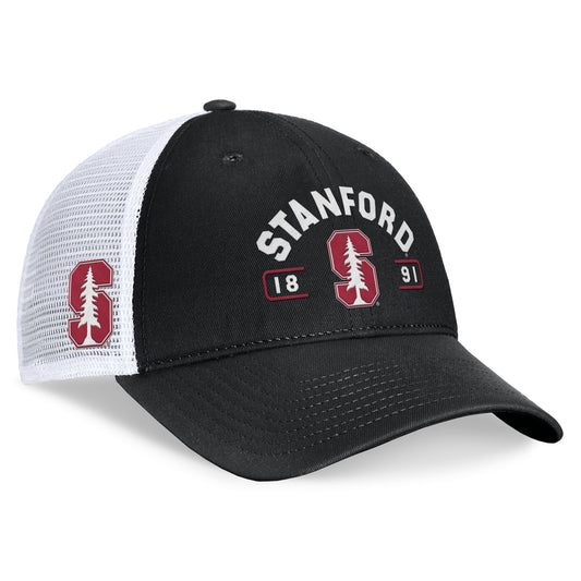 Men's Top of the World Black/White Stanford Cardinal Free Kick Trucker Adjustable Hat