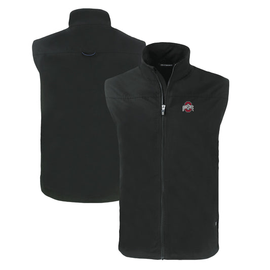 Men's Cutter & Buck  Black Ohio State Buckeyes Charter Eco Recycled Full-Zip Vest