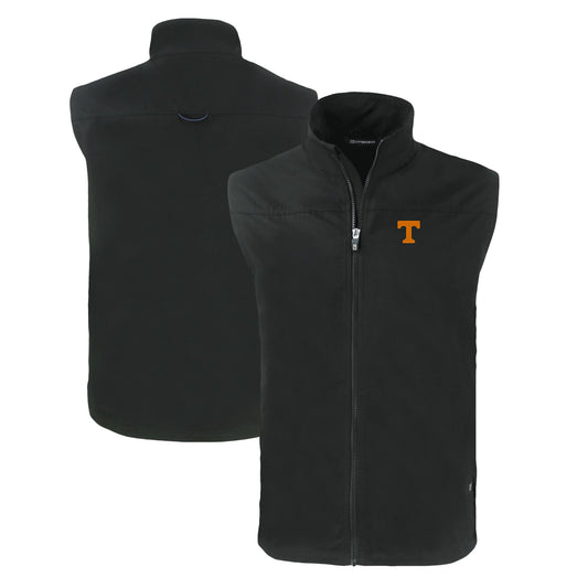 Men's Cutter & Buck  Black Tennessee Volunteers Charter Eco Recycled Full-Zip Vest