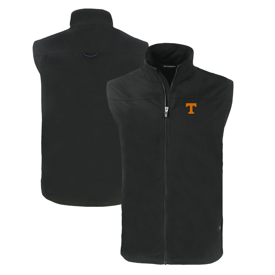 Men's Cutter & Buck  Black Tennessee Volunteers Charter Eco Recycled Full-Zip Vest