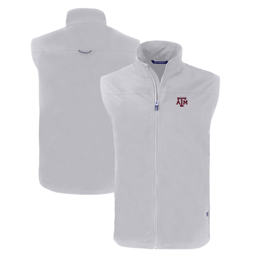 Men's Cutter & Buck  Gray Texas A&M Aggies Charter Eco Recycled Full-Zip Vest