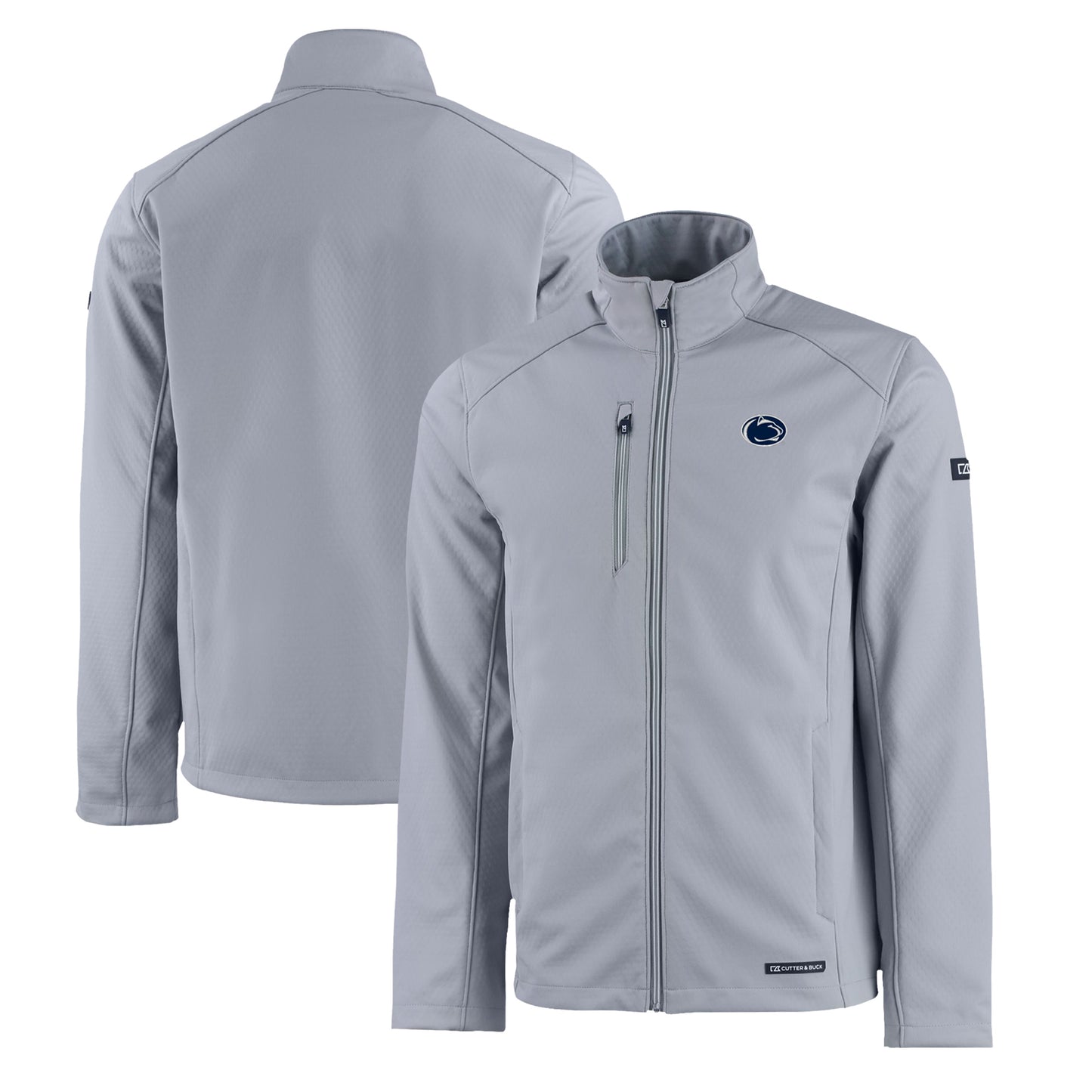 Men's Cutter & Buck  Gray Penn State Nittany Lions Evoke Eco Softshell Recycled Full-Zip Jacket