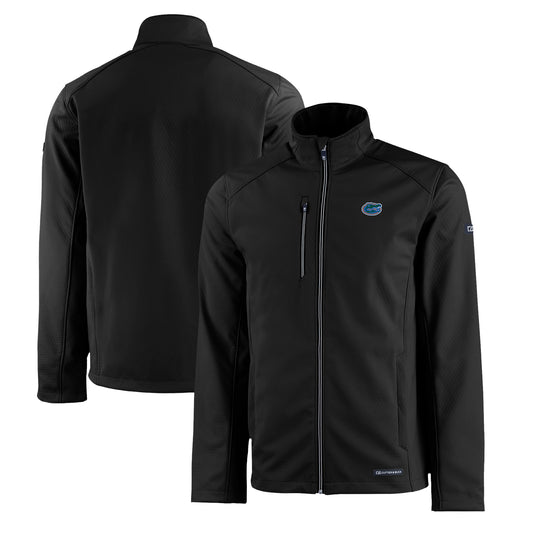 Men's Cutter & Buck  Black Florida Gators Evoke Eco Softshell Recycled Full-Zip Jacket