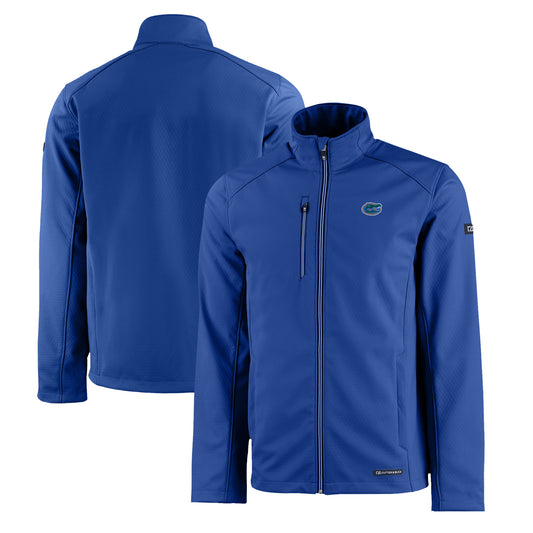 Men's Cutter & Buck  Royal Florida Gators Evoke Eco Softshell Recycled Full-Zip Jacket