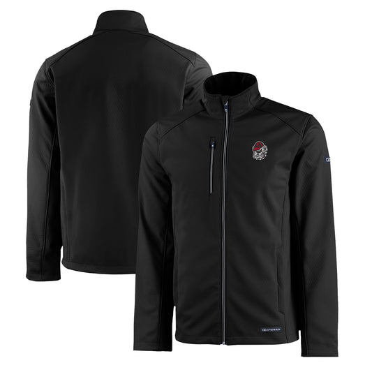 Men's Cutter & Buck  Black Georgia Bulldogs Evoke Eco Softshell Recycled Full-Zip Jacket