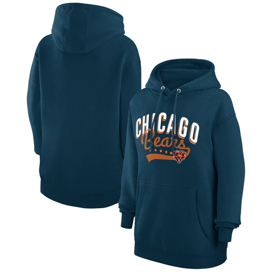 Women's G-III 4Her by Carl Banks  Navy Chicago Bears Filigree Logo Pullover Hoodie