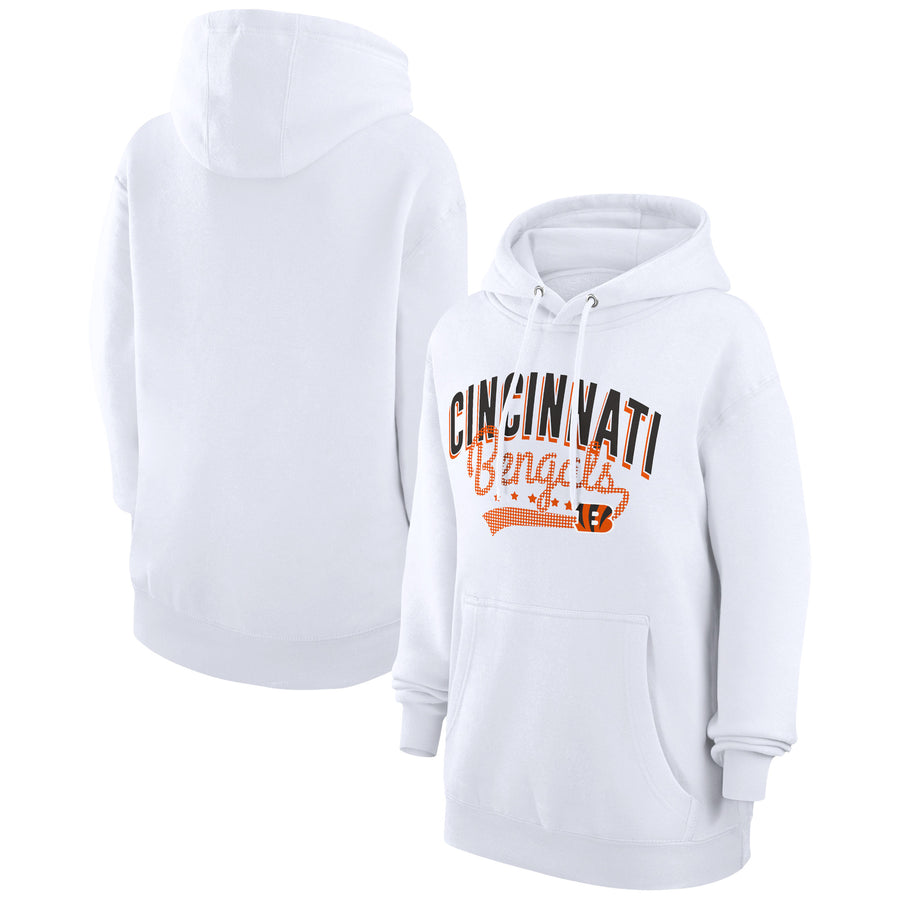 Women's G-III 4Her by Carl Banks  White Cincinnati Bengals Filigree Logo Pullover Hoodie