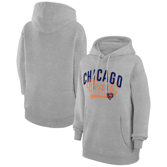 Women's G-III 4Her by Carl Banks  Heather Gray Chicago Bears Filigree Logo Pullover Hoodie