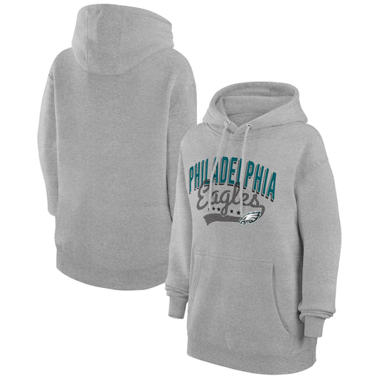 Women's G-III 4Her by Carl Banks  Heather Gray Philadelphia Eagles Filigree Logo Pullover Hoodie