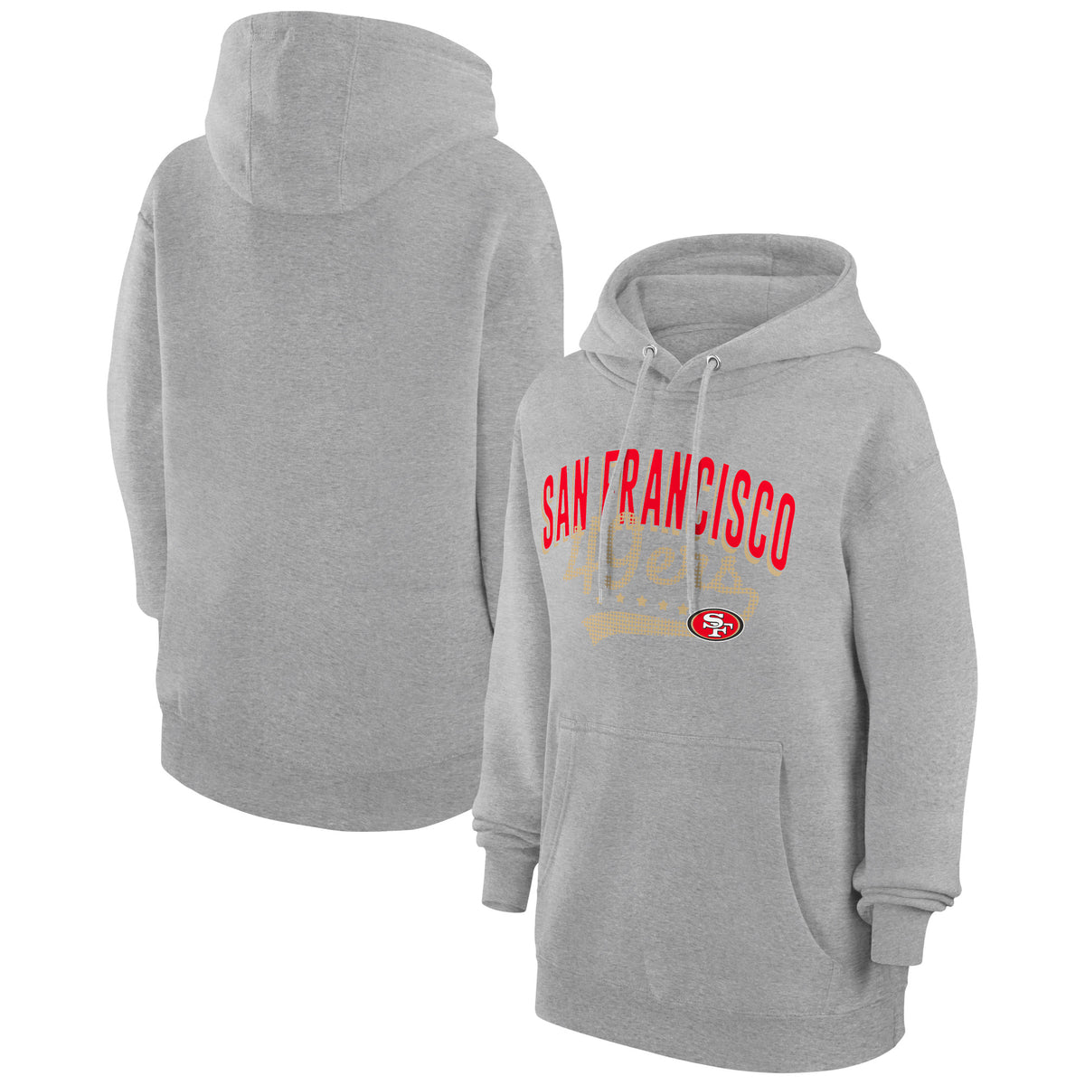 Women's G-III 4Her by Carl Banks  Heather Gray San Francisco 49ers Filigree Logo Pullover Hoodie