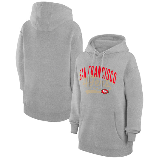 Women's G-III 4Her by Carl Banks  Heather Gray San Francisco 49ers Filigree Logo Pullover Hoodie