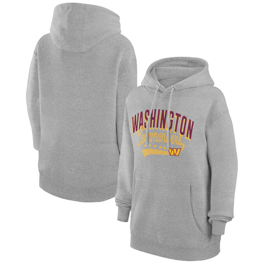 Women's G-III 4Her by Carl Banks  Heather Gray Washington Commanders Filigree Logo Pullover Hoodie