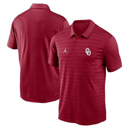 Men's Jordan Brand Crimson Oklahoma Sooners 2024 Early Season Coaches Sideline Performance Polo