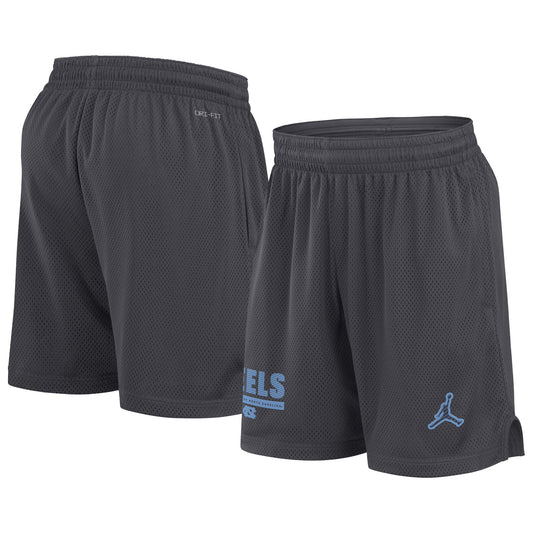Men's Jordan Brand Anthracite North Carolina Tar Heels 2024 Sideline Mesh Shorts