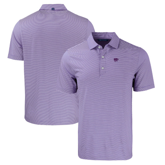 Men's Cutter & Buck  Purple Kansas State Wildcats Forge Eco Double Stripe Stretch Recycled Polo