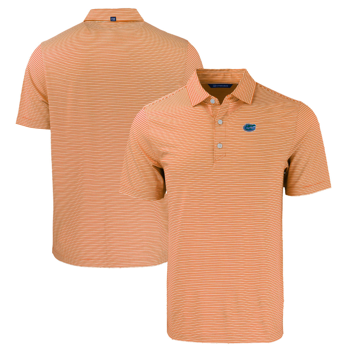 Men's Cutter & Buck  Orange Florida Gators Forge Eco Double Stripe Stretch Recycled Polo