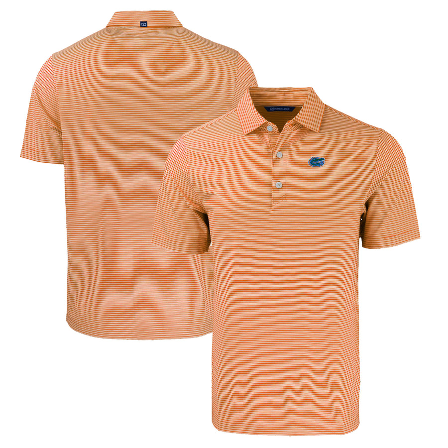Men's Cutter & Buck  Orange Florida Gators Forge Eco Double Stripe Stretch Recycled Polo