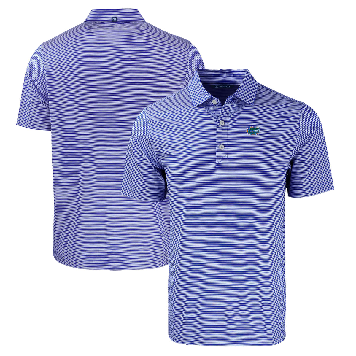 Men's Cutter & Buck Royal Florida Gators Forge Eco Double Stripe Stretch Recycled Polo
