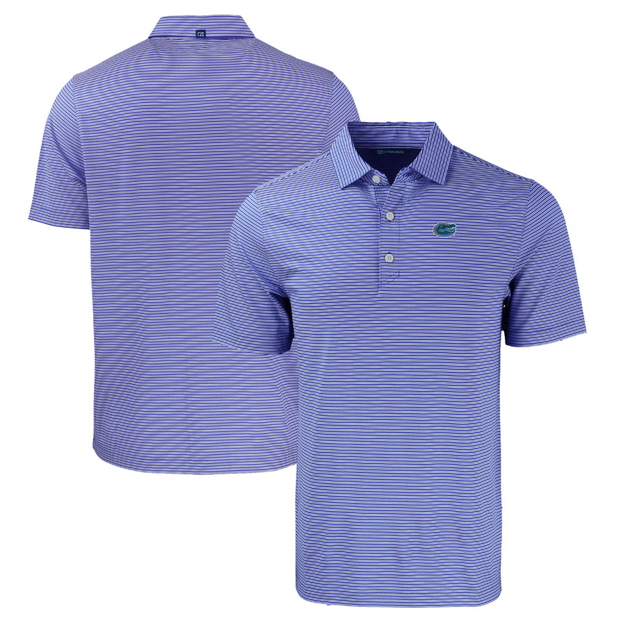 Men's Cutter & Buck Royal Florida Gators Forge Eco Double Stripe Stretch Recycled Polo