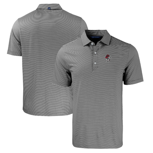 Men's Cutter & Buck  Black/White Georgia Bulldogs Forge Eco Double Stripe Stretch Recycled Polo