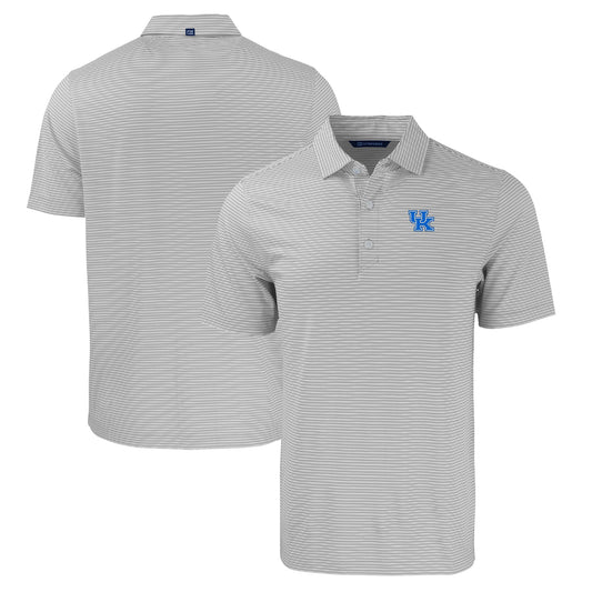 Men's Cutter & Buck  Gray/White Kentucky Wildcats Forge Eco Double Stripe Stretch Recycled Polo