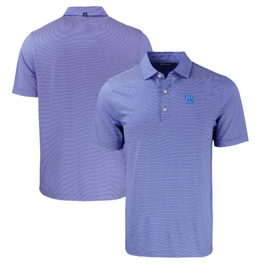 Men's Cutter & Buck  Royal Kentucky Wildcats Forge Eco Double Stripe Stretch Recycled Polo