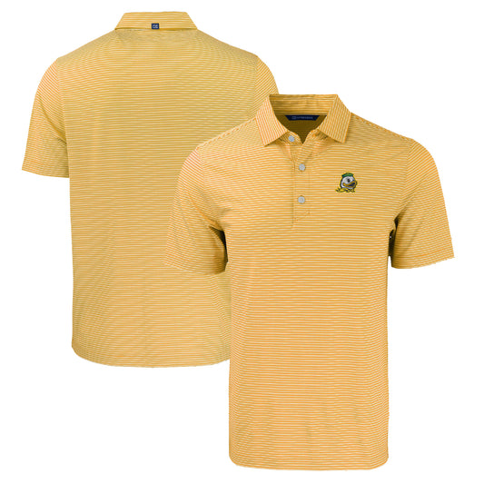 Men's Cutter & Buck  Gold/White Oregon Ducks Forge Eco Double Stripe Stretch Recycled Polo