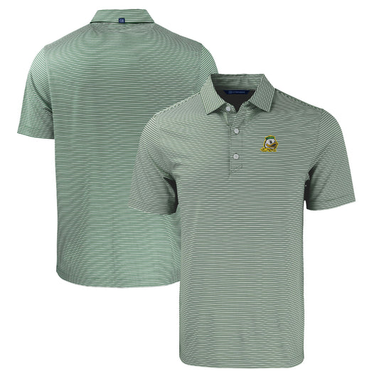 Men's Cutter & Buck  Green Oregon Ducks Forge Eco Double Stripe Stretch Recycled Polo